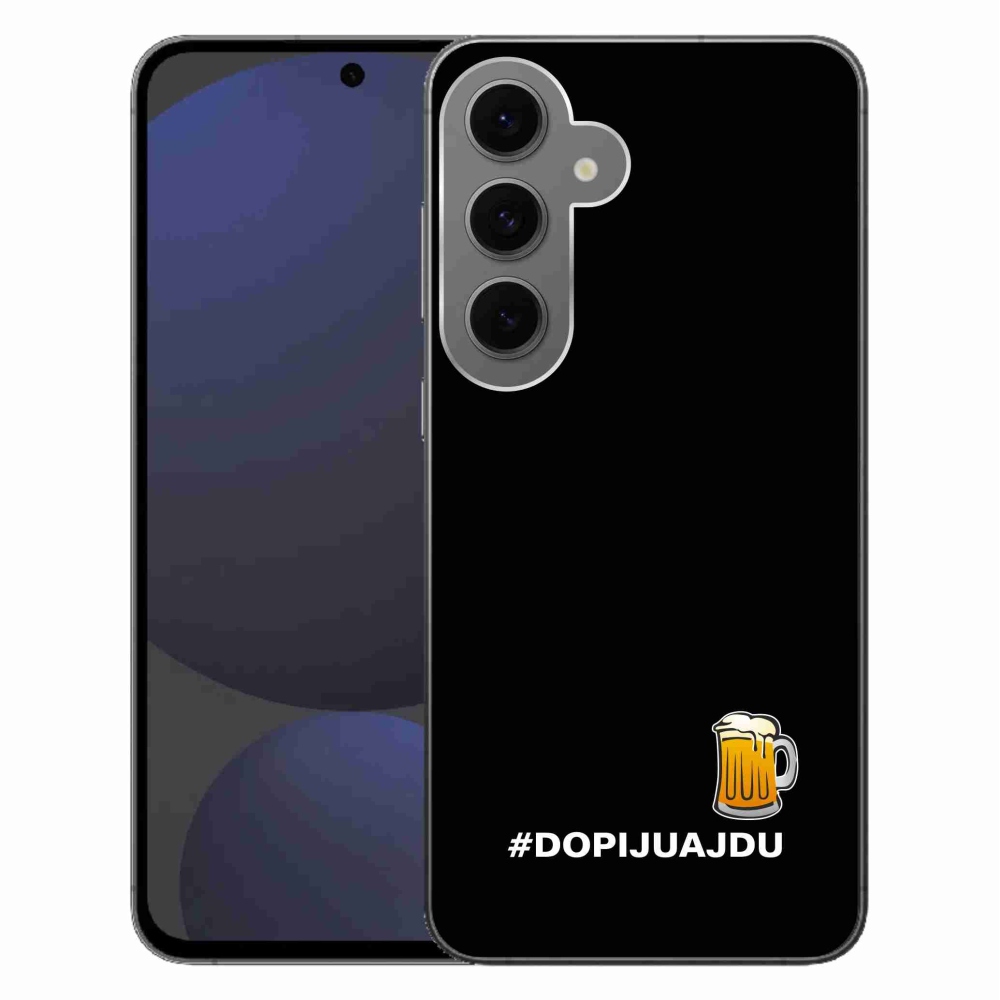 Gél borítás mmCase Samsung Galaxy S24 FE - sör motívum 1 fekete háttér