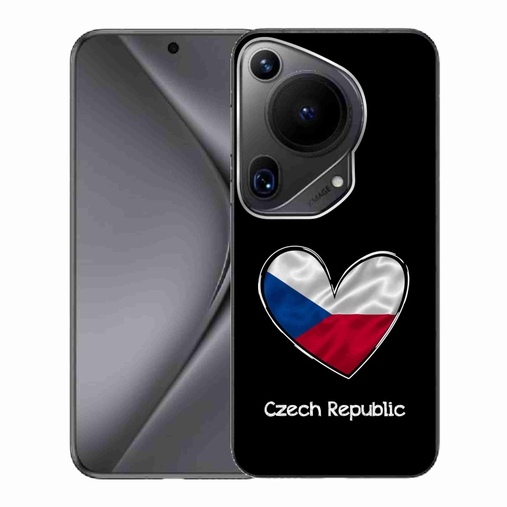 Gél borító mmCase a Huawei Pura 70 Ultra - zászló szív fekete háttérrel