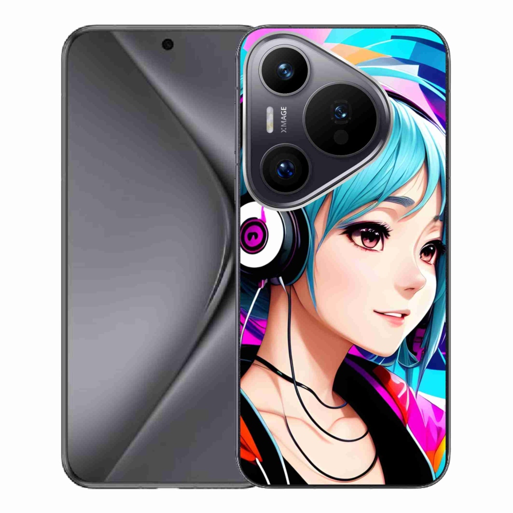 Gél borítás mmCase a Huawei Pura 70 Pro - lány fejhallgatóval