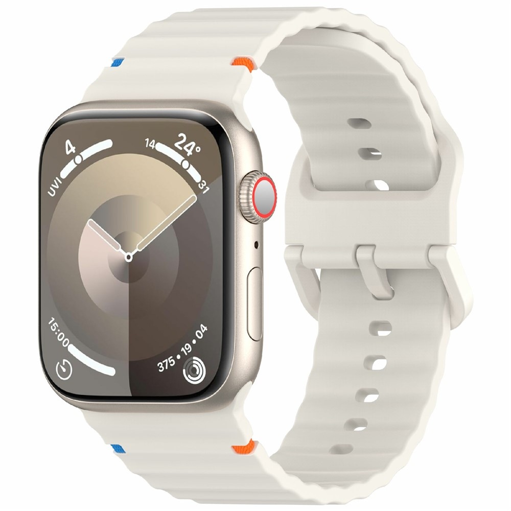 Sweat szilikon karkötő az Apple Watch Ultra 4/3/2/1 (49 mm) és 12/11/10 (46 mm) modellekhez – bézs
