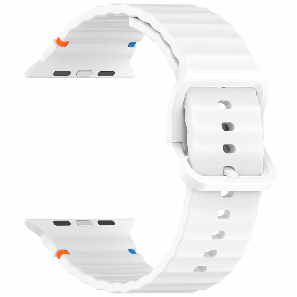 Silikon karkötő az Apple Watch Ultra 4/3/2/1 (49 mm) és 12/11/10 (46 mm) modellekhez – fehér