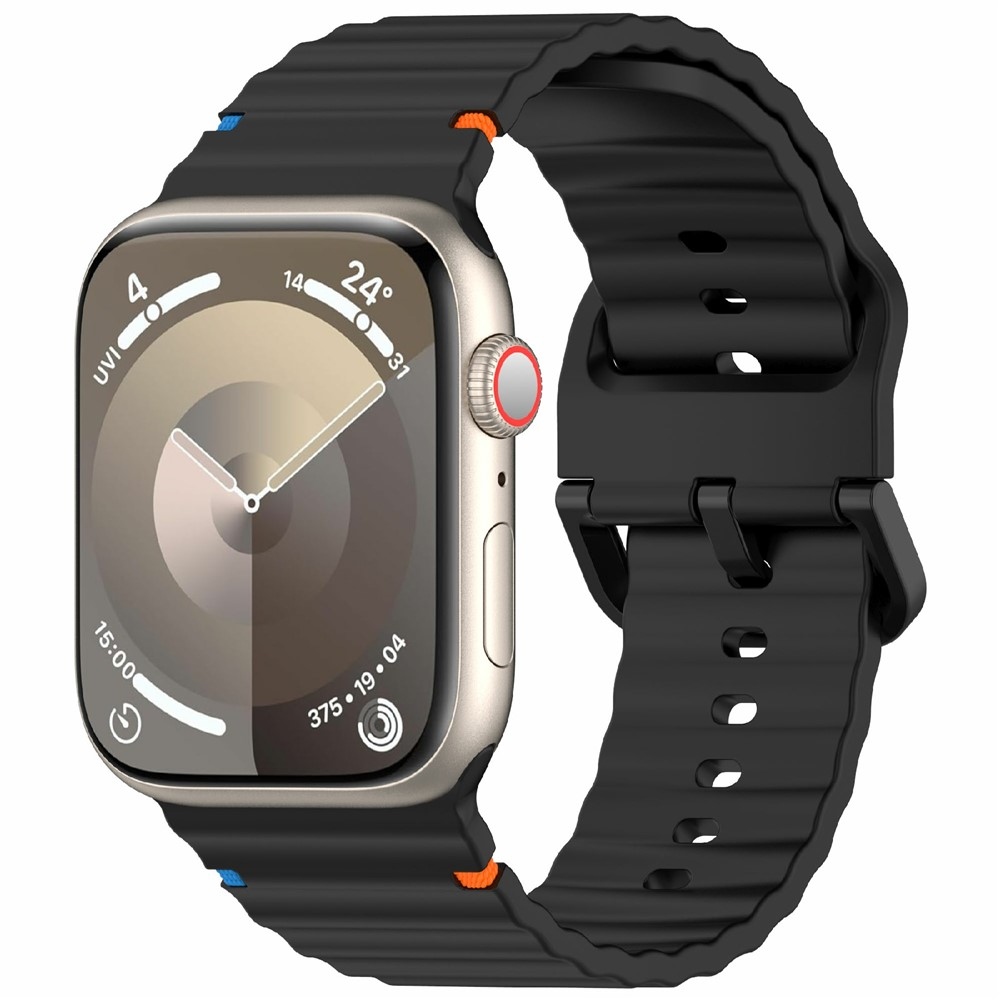 Silikon karkötő az Apple Watch Ultra 4/3/2/1 (49 mm) és 12/11/10 (46 mm) modellekhez – fekete