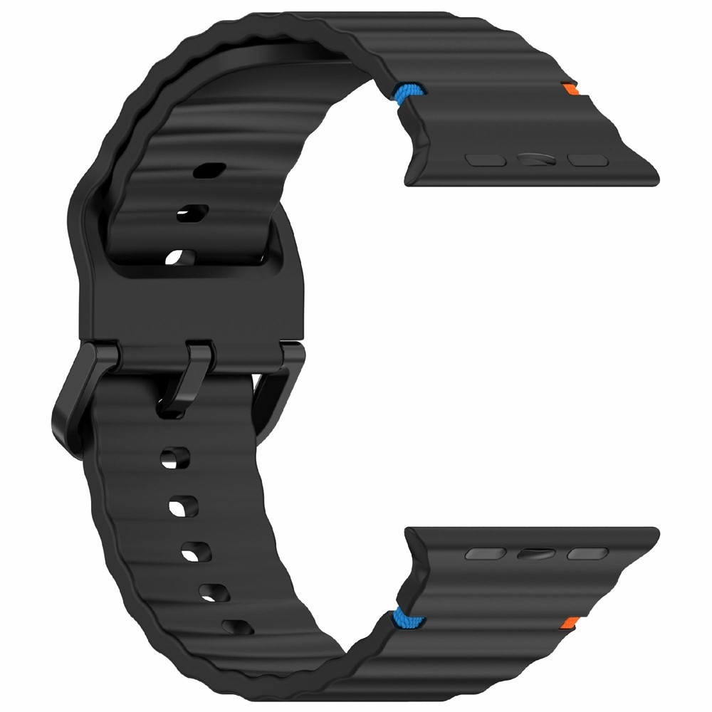 Silikon karkötő az Apple Watch Ultra 4/3/2/1 (49 mm) és 12/11/10 (46 mm) modellekhez – fekete
