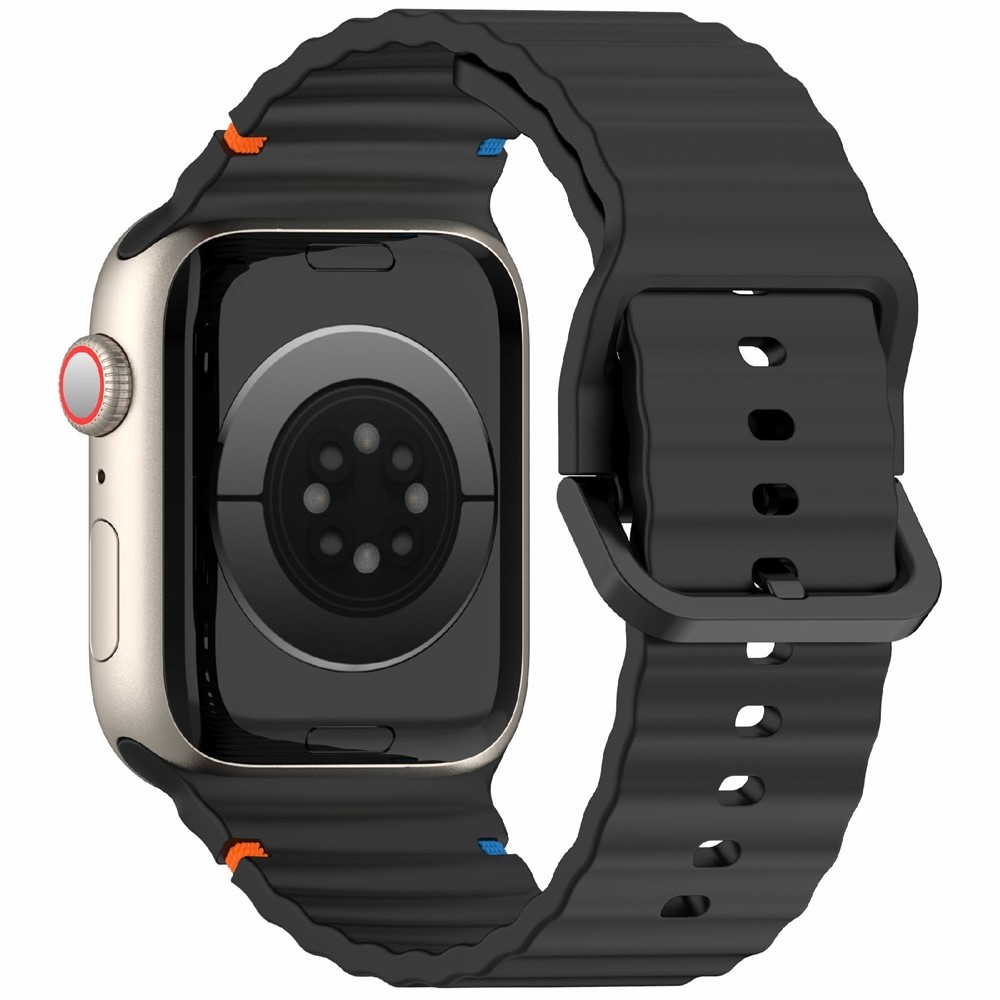 Silikon karkötő az Apple Watch Ultra 4/3/2/1 (49 mm) és 12/11/10 (46 mm) modellekhez – fekete