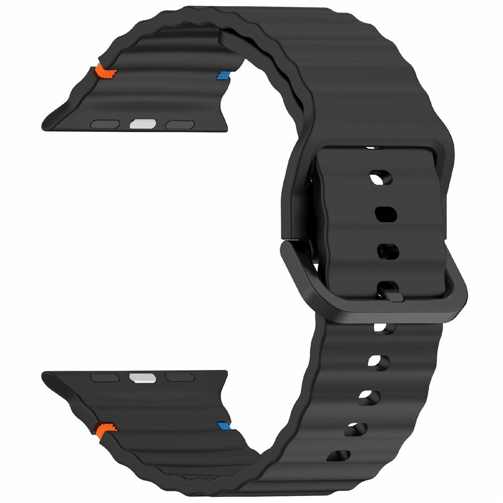 Silikon karkötő az Apple Watch Ultra 4/3/2/1 (49 mm) és 12/11/10 (46 mm) modellekhez – fekete