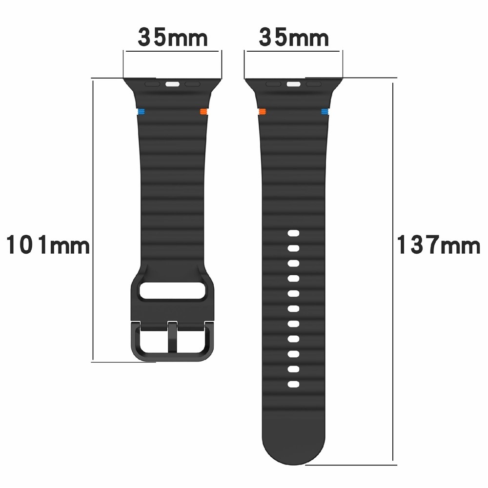 Silikon karkötő az Apple Watch Ultra 4/3/2/1 (49 mm) és 12/11/10 (46 mm) modellekhez – fekete
