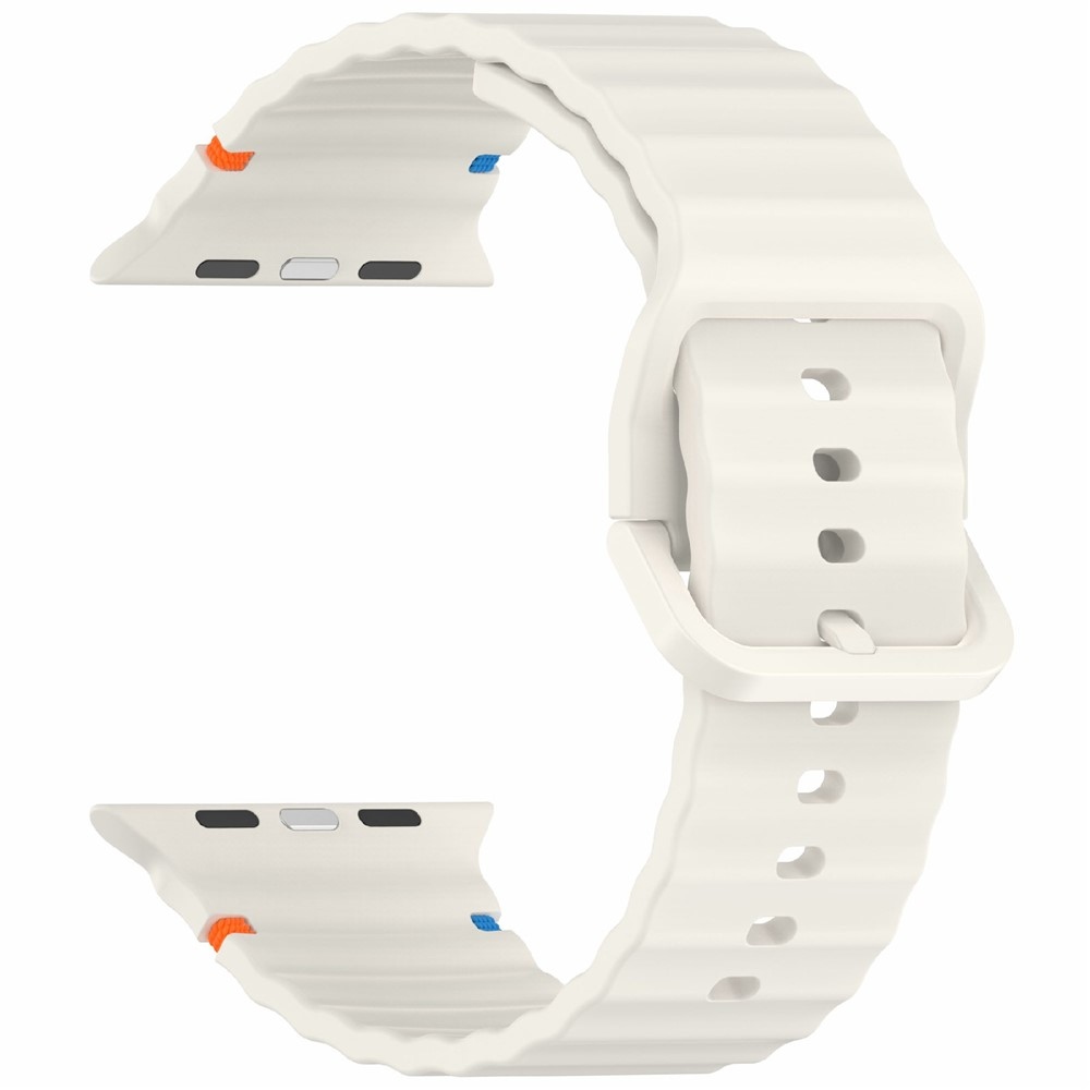 Sweaty szilikon karkötő az Apple Watch Ultra 4/3/2/1 (49 mm) és 12/11/10 (46 mm) modellekhez – bézs