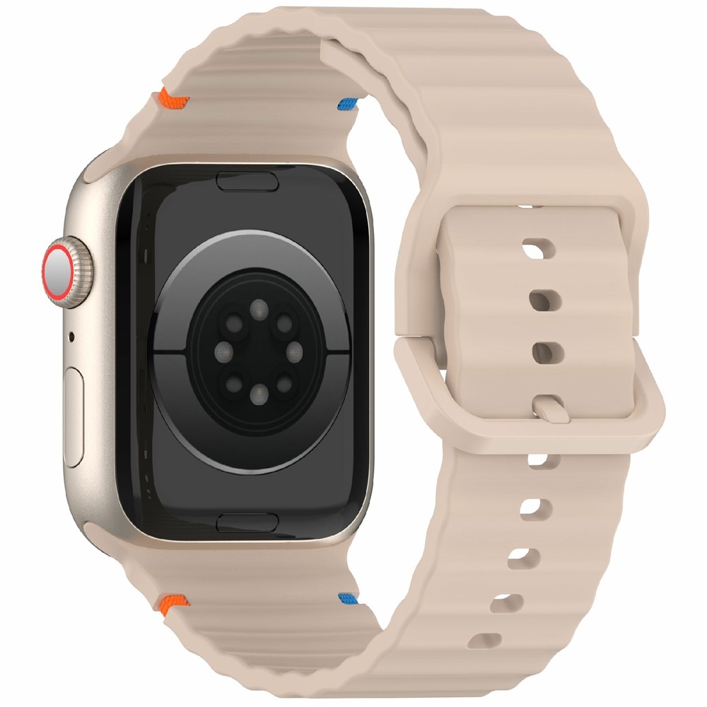 Sweaty szilikon karkötő az Apple Watch Ultra 4/3/2/1 (49 mm) és 12/11/10 (46 mm) modellekhez – világosbarna