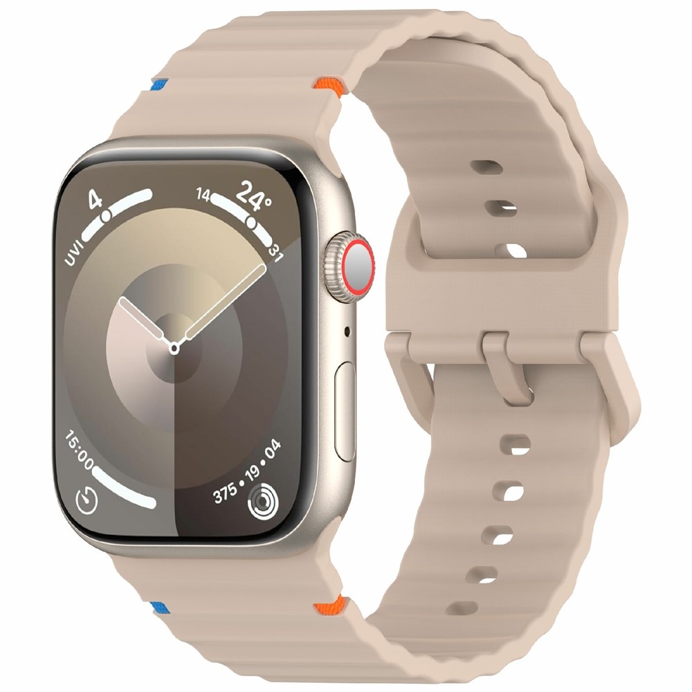 Sweaty szilikon karkötő az Apple Watch Ultra 4/3/2/1 (49 mm) és 12/11/10 (46 mm) modellekhez – világosbarna