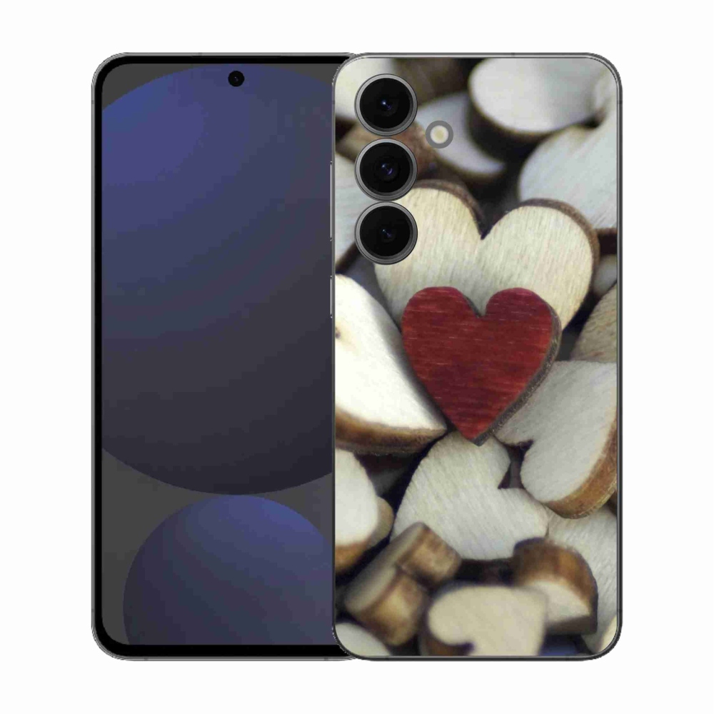 Zselés borítás mmCase Samsung Galaxy S25 FE készülékhez - gravírozott piros szív