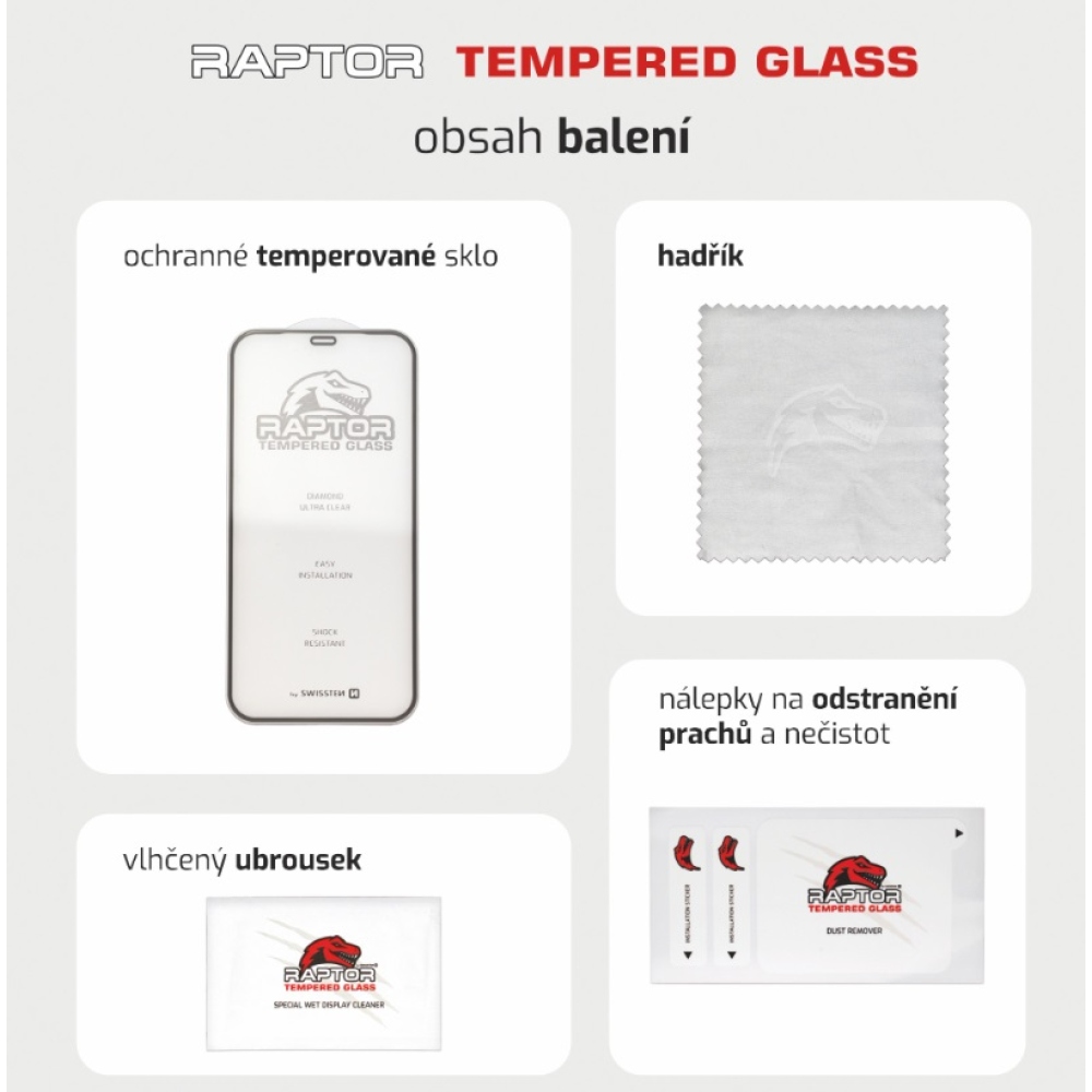 Swissten 3D Raptor Diamond teljes képernyős edzett üveg iPhone 16 Pro Max készülékhez