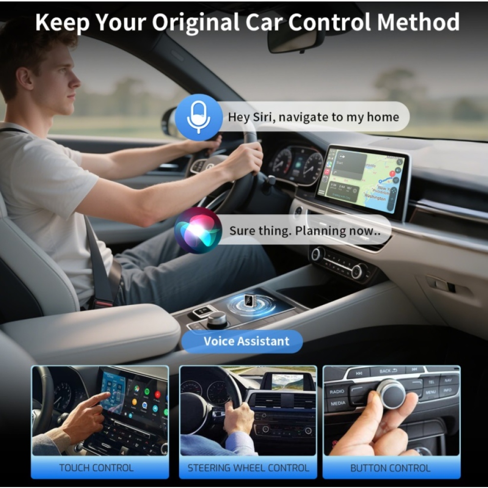 Swissten adapter Carlink - Apple Carplay / Android Auto (+ USB-A / USB-C adapter)