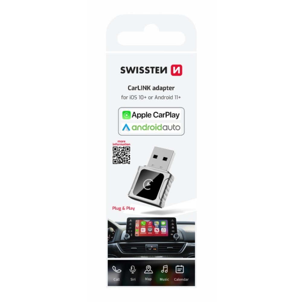 Swissten adapter Carlink - Apple Carplay / Android Auto (+ USB-A / USB-C adapter)