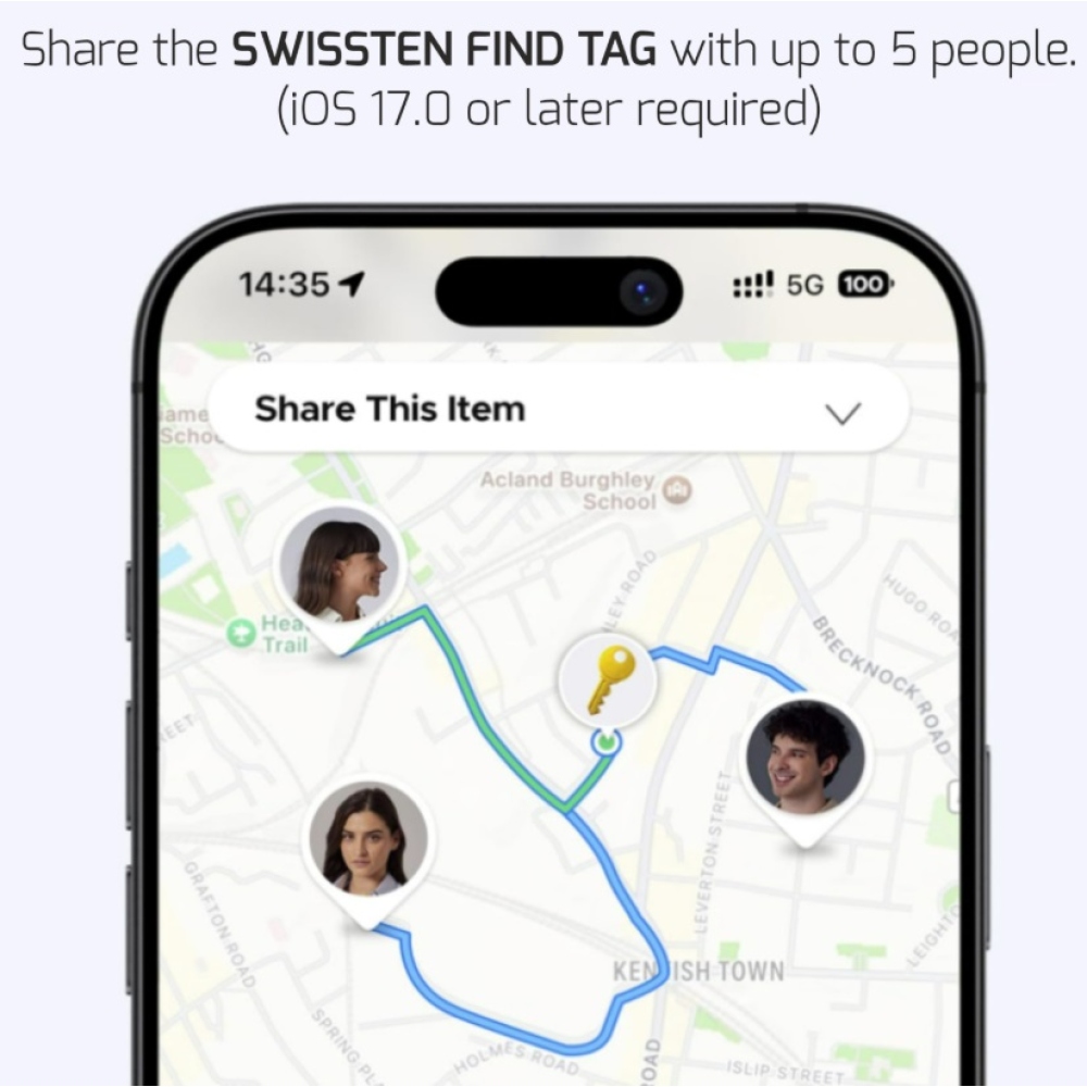 Swissten Find Tag intelligens helymeghatározó Apple Find My funkcióval - fehér
