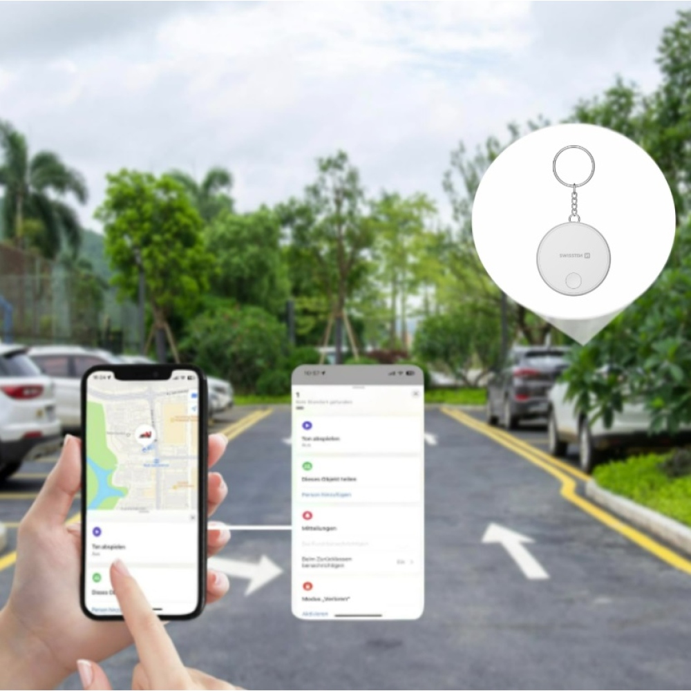 Swissten Find Tag intelligens helymeghatározó Apple Find My funkcióval - fehér