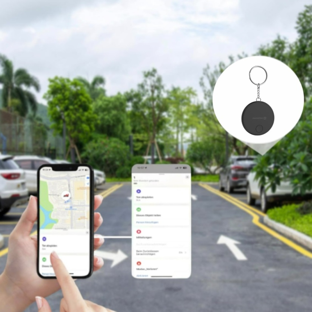 Swissten Find Tag intelligens helymeghatározó Apple Find My funkcióval - Fekete