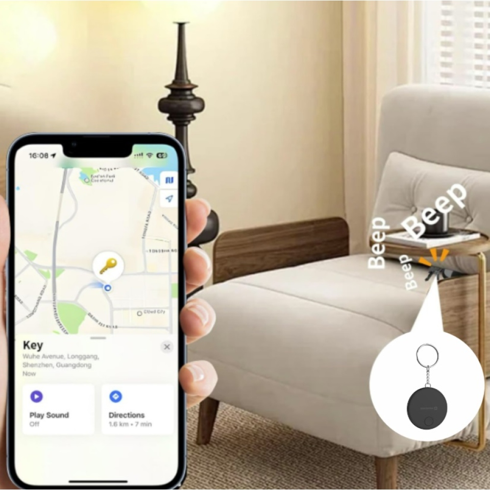 Swissten Find Tag intelligens helymeghatározó Apple Find My funkcióval - Fekete
