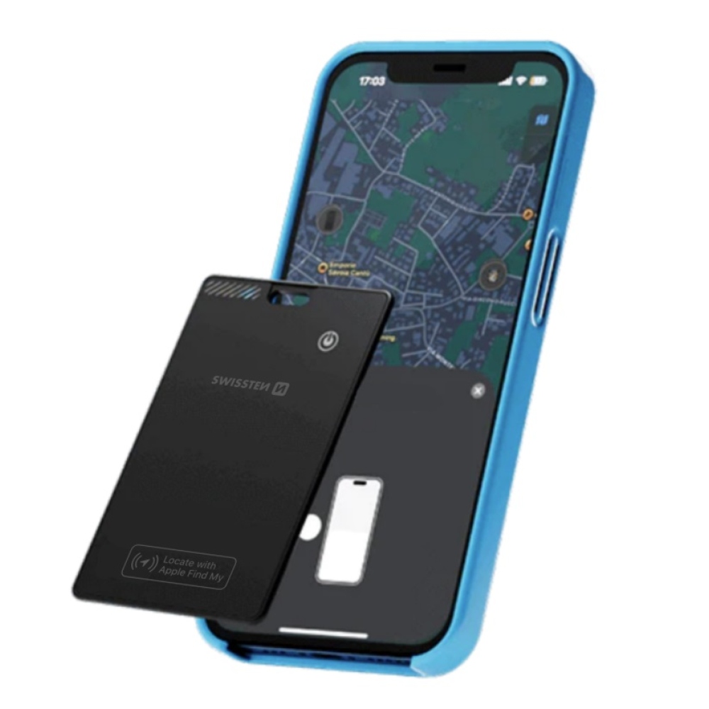 Swissten Smart Locator az Apple Find My funkcióval - Fekete