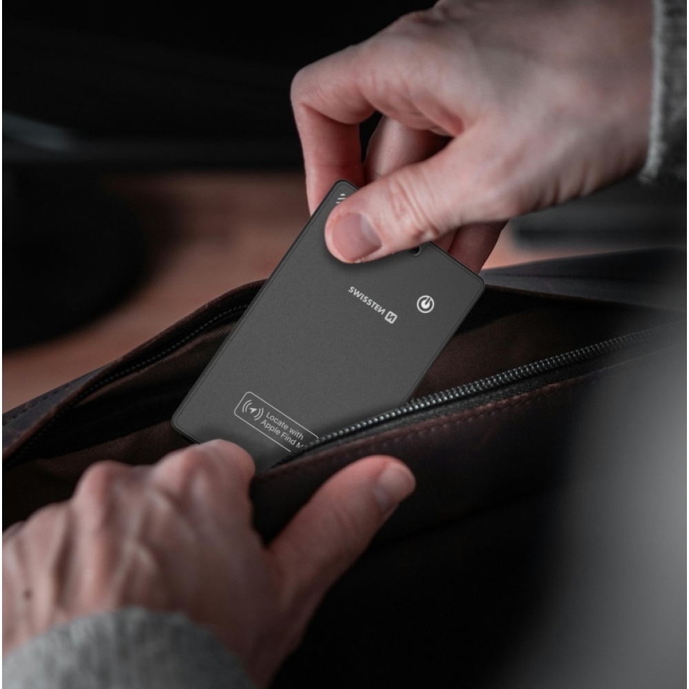 Swissten Smart Locator az Apple Find My funkcióval - Fekete