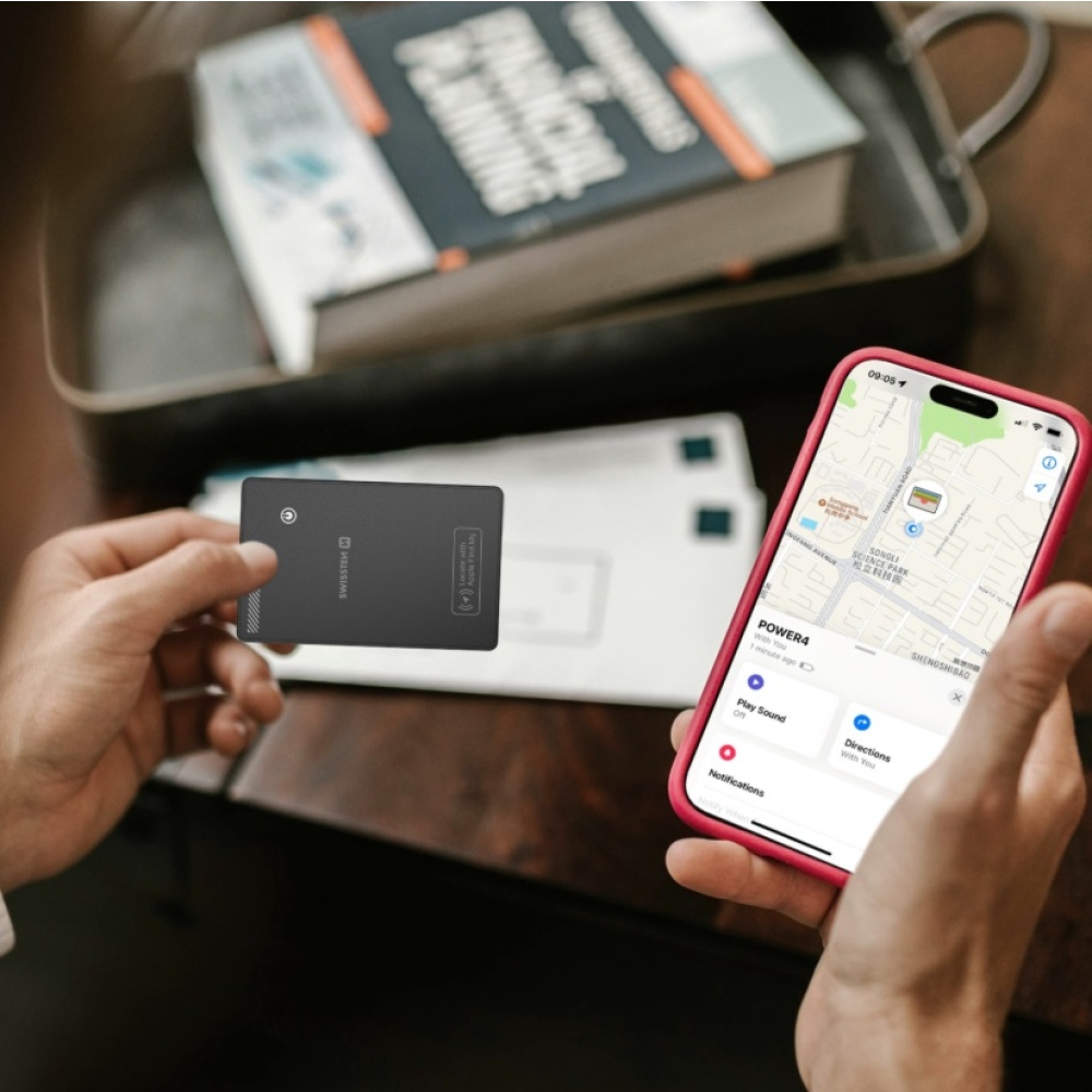 Swissten Smart Locator az Apple Find My funkcióval - Fekete