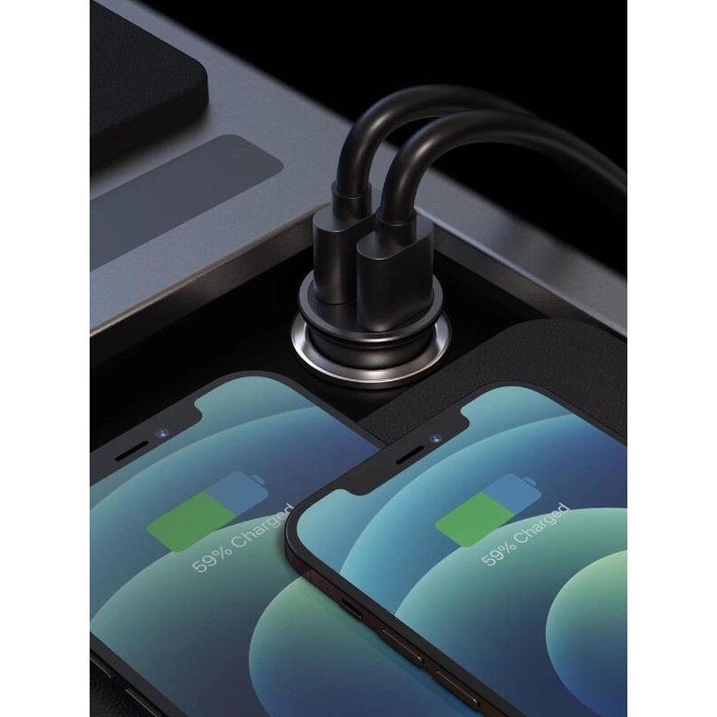 Swissten CL autós adapter iPhone-hoz 20W-os tápellátás - fekete