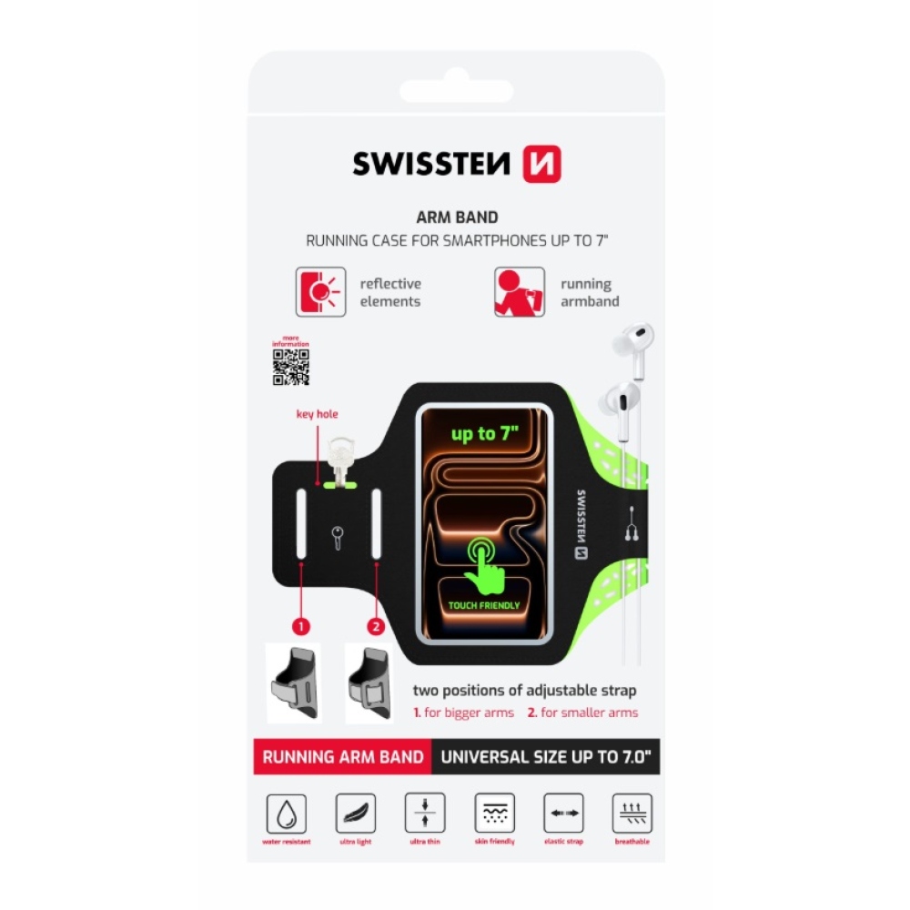 Swissten fitness karszalag 7 hüvelykig - fekete/zöld