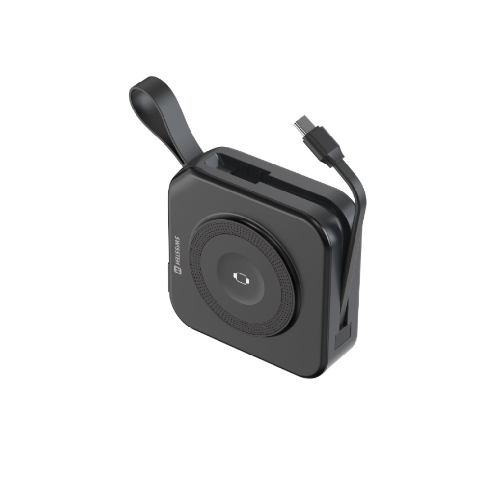 Swissten Powerbank All-in-one Pro cserélhető villákkal (USA, EU, UK) 10000 mAh 20 W - fekete