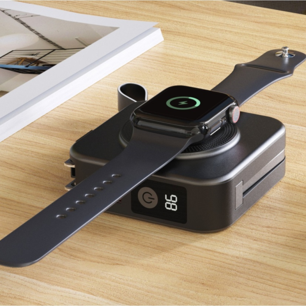 Swissten Powerbank All-in-one Pro cserélhető villákkal (USA, EU, UK) 10000 mAh 20 W - fekete