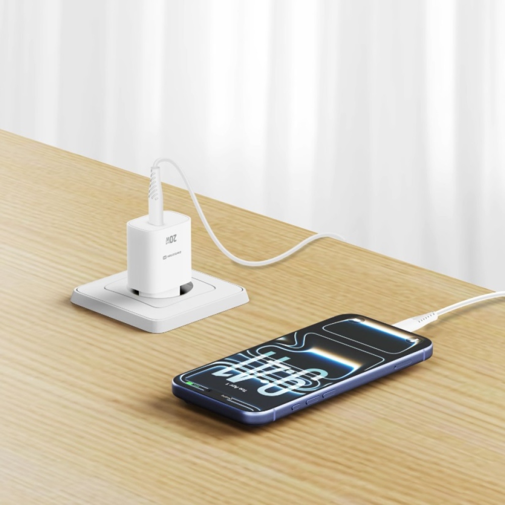 SWISSTEN edge GaN 1x USB-C PD 20W-os hálózati adapter - fehér