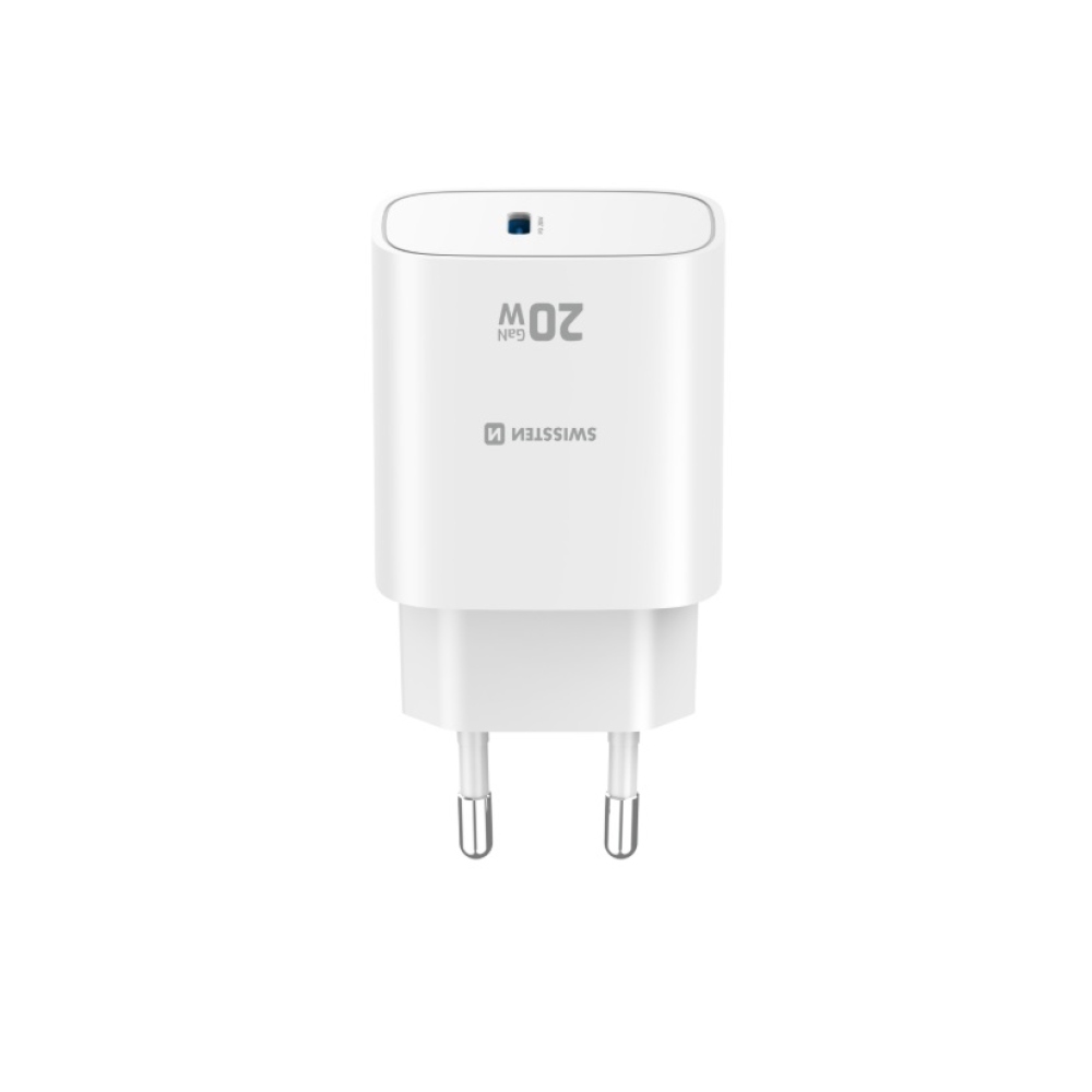 SWISSTEN edge GaN 1x USB-C PD 20W-os hálózati adapter - fehér
