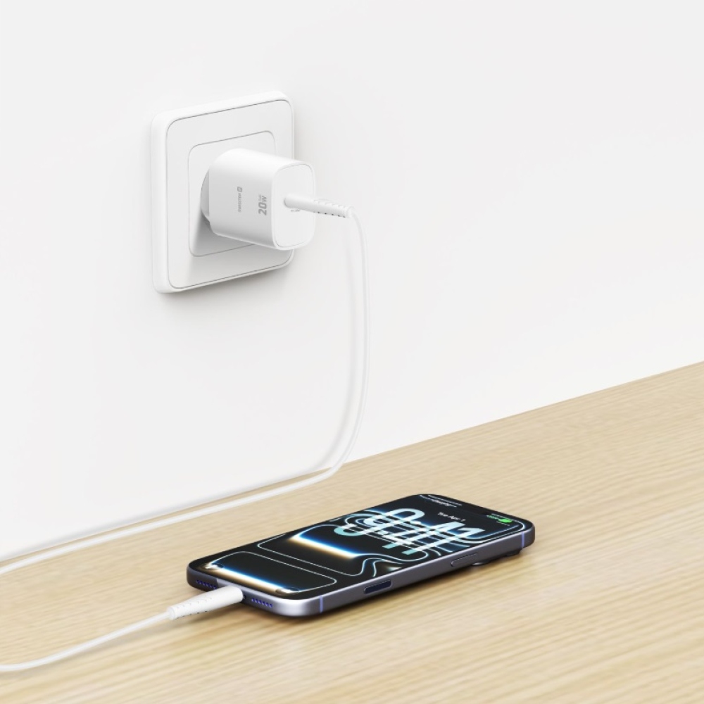 SWISSTEN edge GaN 1x USB-C PD 20W-os hálózati adapter - fehér