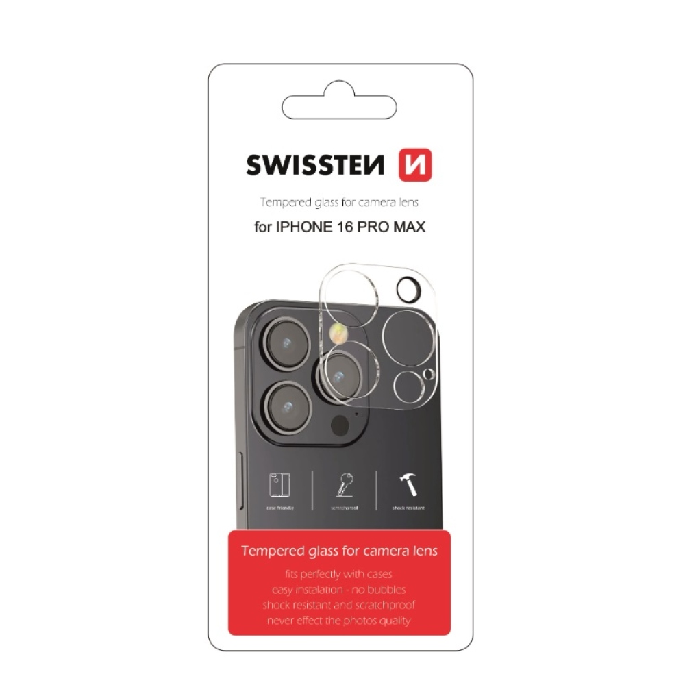 Swissten kamera lencse üveg az iPhone 16 Pro Max-on