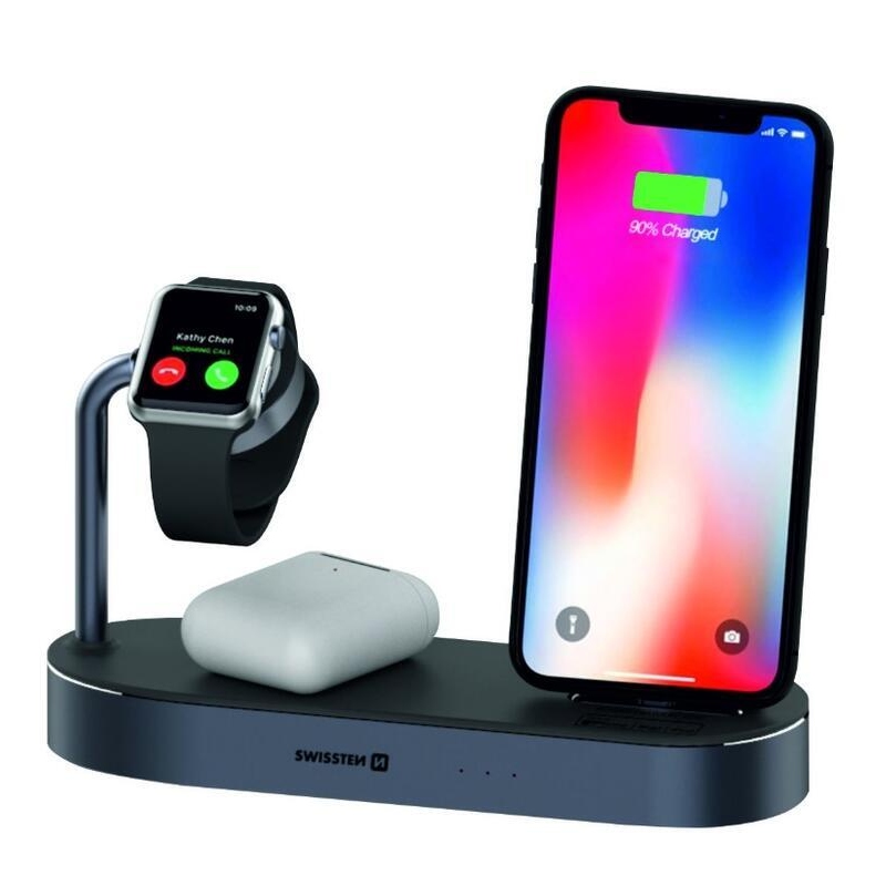 Swissten Wireless 4in1 vezeték nélküli töltő Mfi