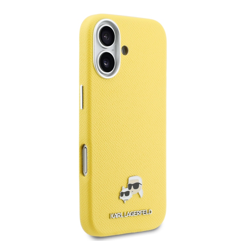 Karl Lagerfeld PU Karl és Choupette fejek tűk MagSafe hátlap iPhone 17 Sárga
