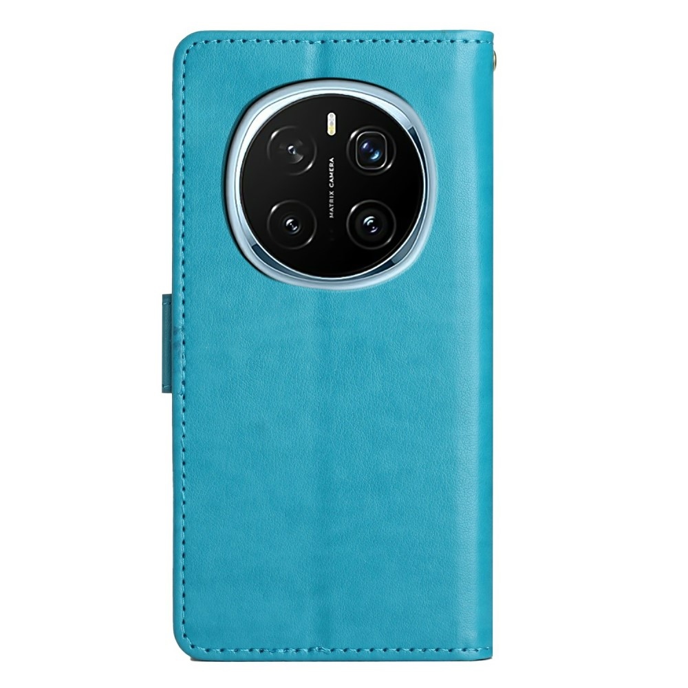 Virágok könyv tok a Honor Magic 7 Pro 5G számára - kék