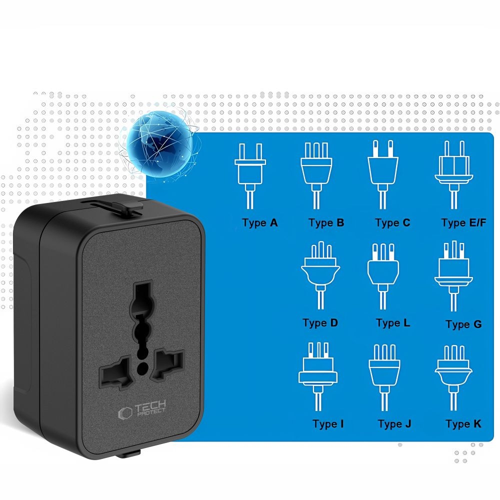 Tech-Protect TA300 univerzális utazóadapter EU / UK / US / AU