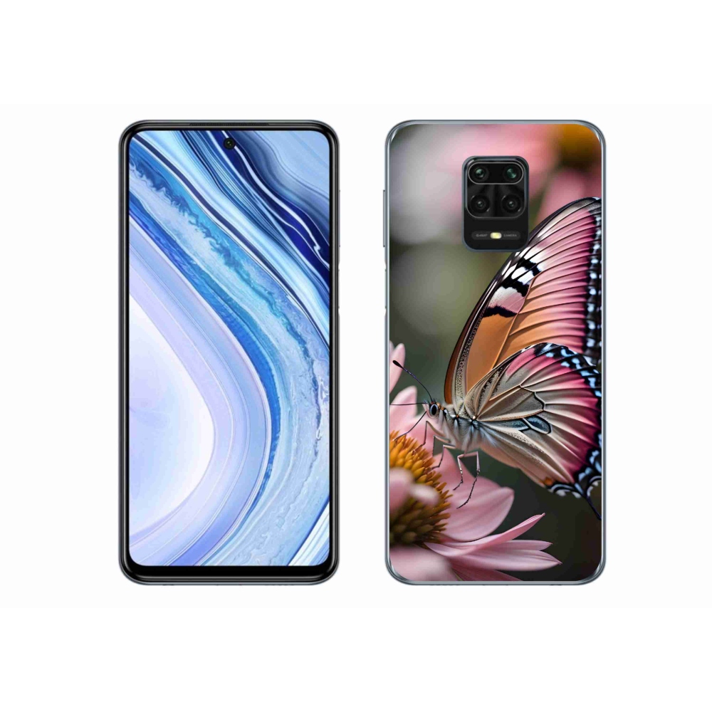 Gél borítás mmCase a Xiaomi Redmi Note 9 Pro számára - színes pillangó