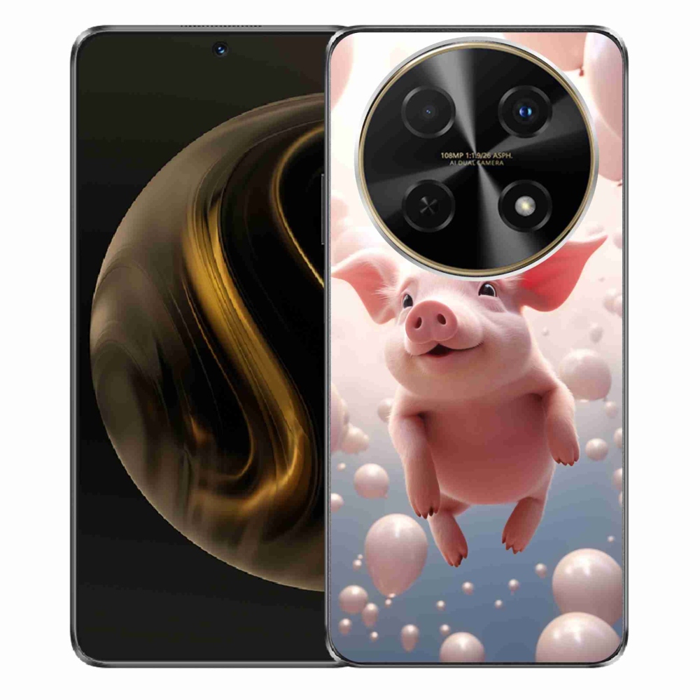 Gél borító mmCase a Huawei Nova 12i készülékhez - malac lufikkal