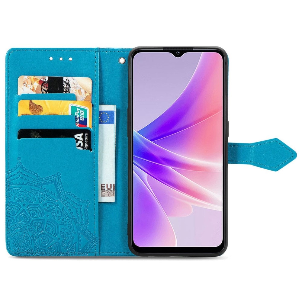 Mandala könyvtáska a Realme Narzo 50 készülékhez - kék