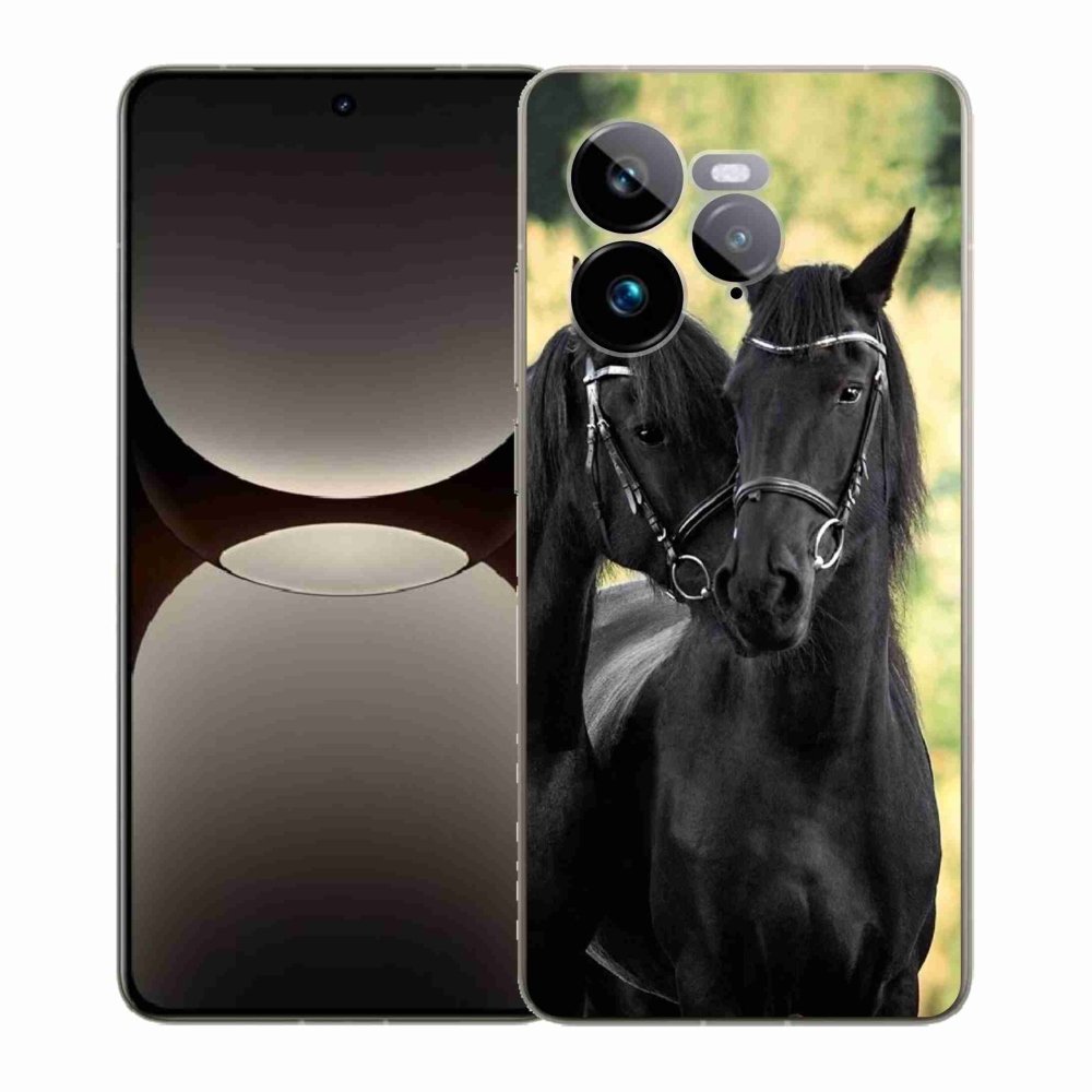 Zselés borítás mmCase a Realme GT 7 Pro 5G számára - két fekete ló