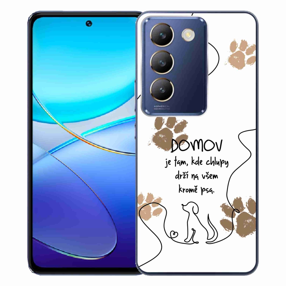 Gél borítás mmCase a Vivo V40 SE 4G/5G készülékhez - kutya motívum fehér háttérrel