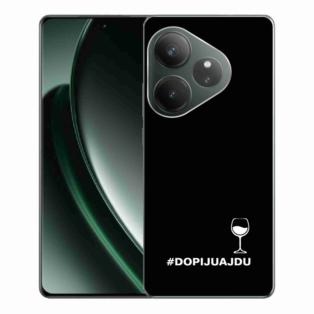 Gél borítás mmCase a Realme GT 6 5G/GT 6T 5G számára - bor motívum fekete háttérrel