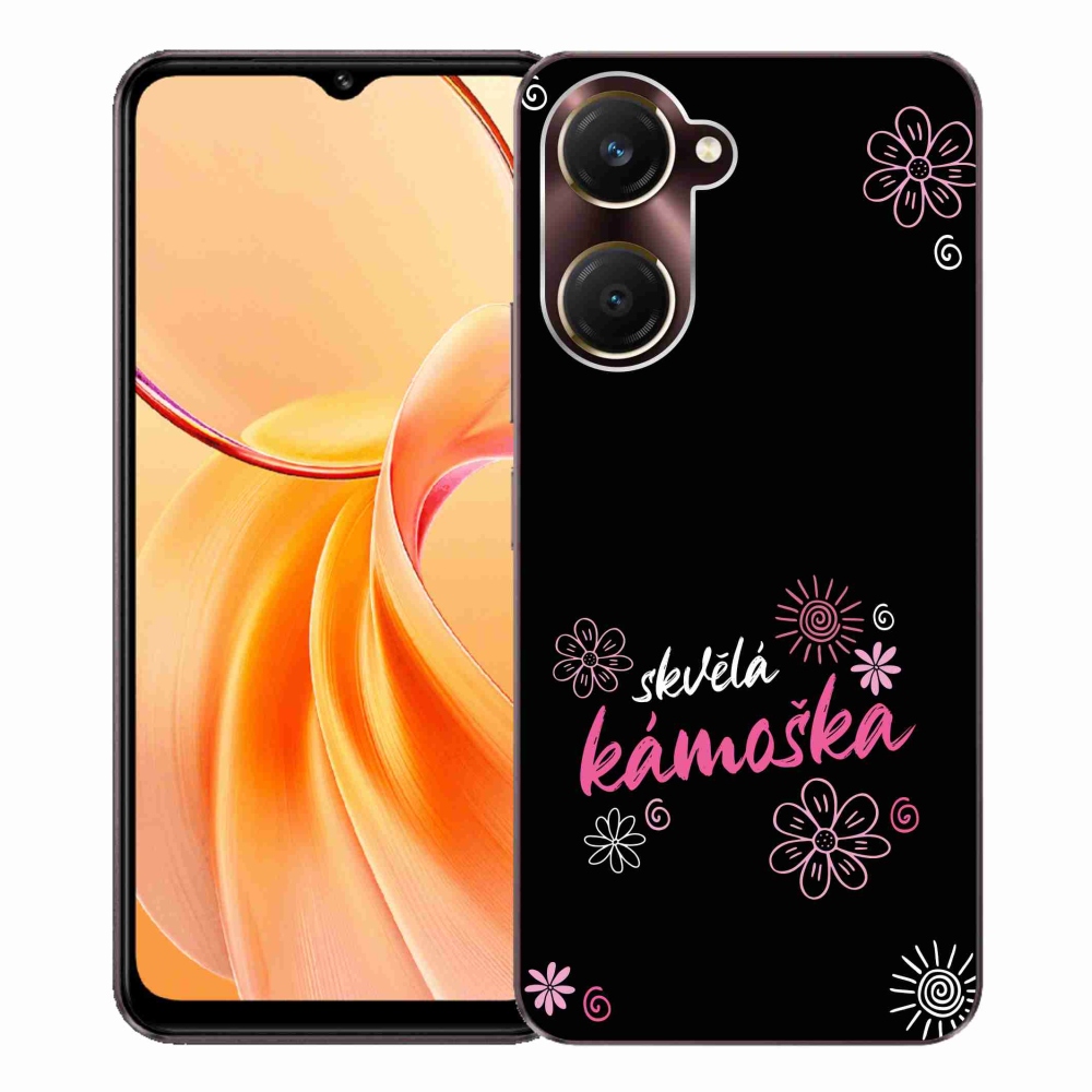 Gél borító mmCase a Vivo Y28s 5G-n - nagyszerű haver fekete háttérrel