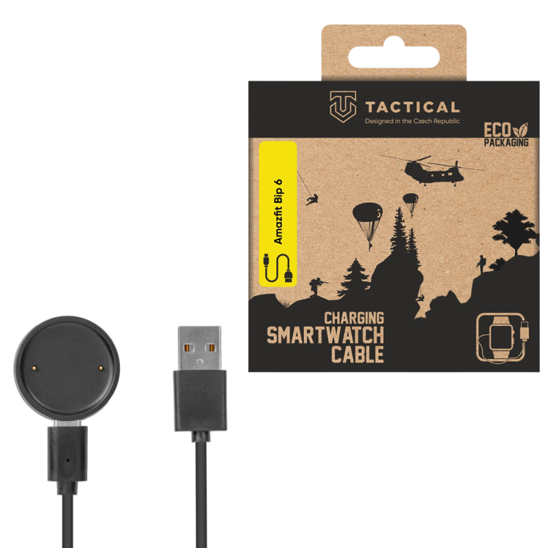 Taktikai USB-töltőkábel a Xiaomi Amazfit Bip6/Active 2/2 Square készülékekhez