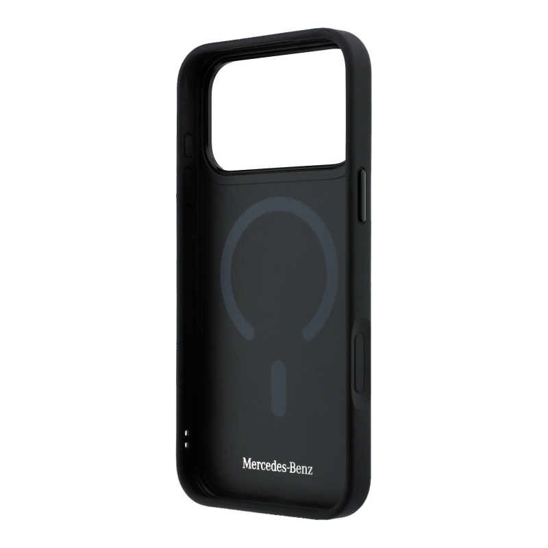 Mercedes PU bőr 3D MagSafe hátlap iPhone 17 Pro Max-hoz Fekete