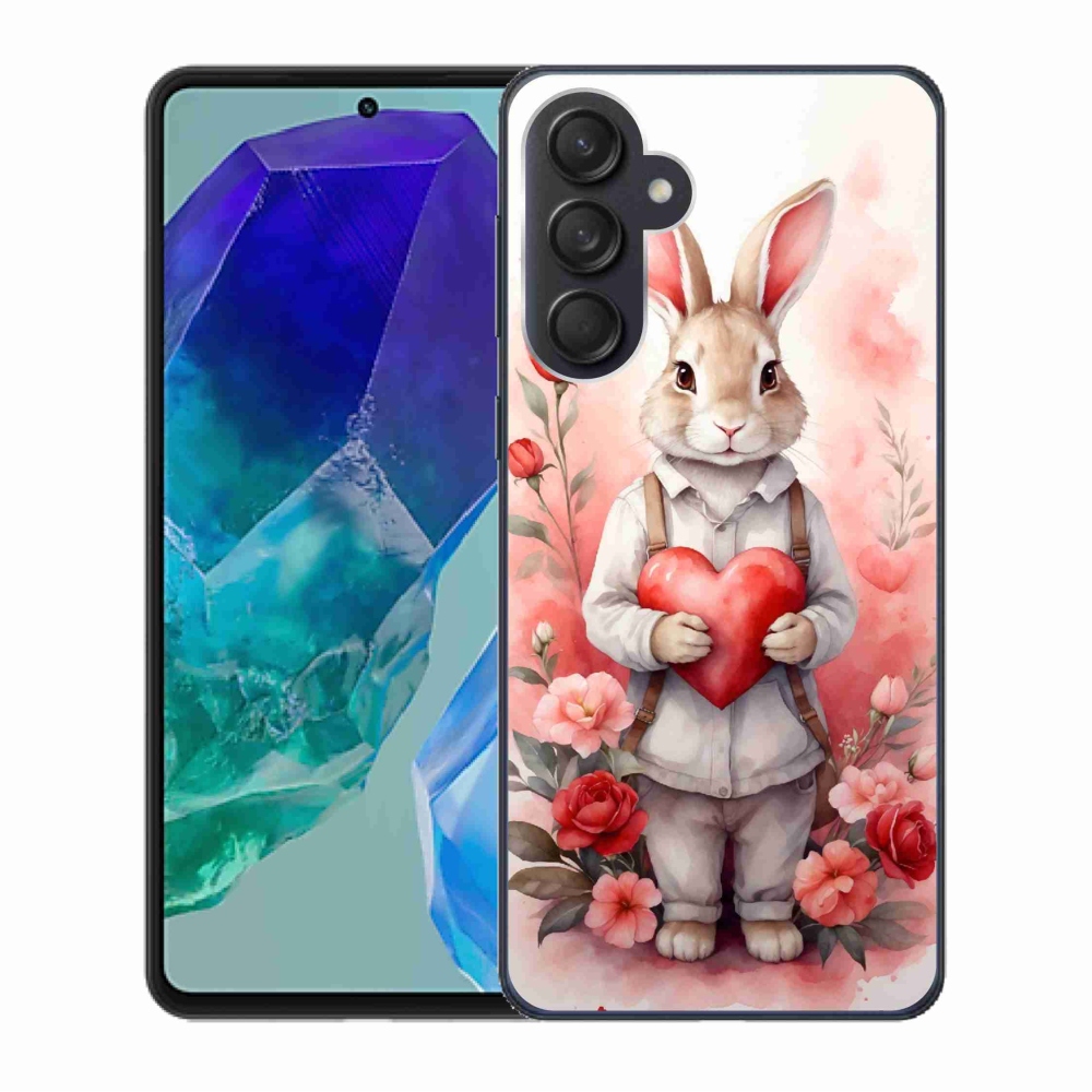 Gél borítás mmCase Samsung Galaxy M55 5G - nyúl szívvel