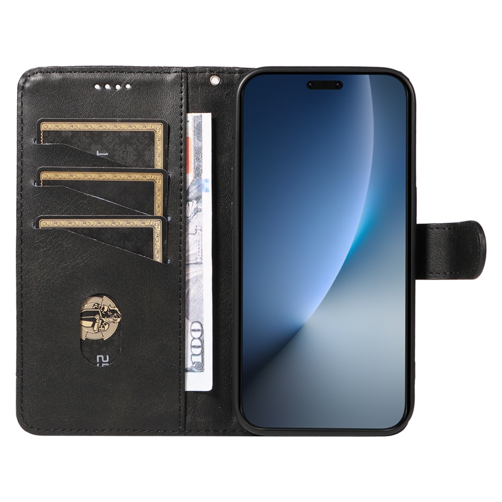 Póló alakú könyvtáska Honor Magic 8 Pro 5G számára - fekete