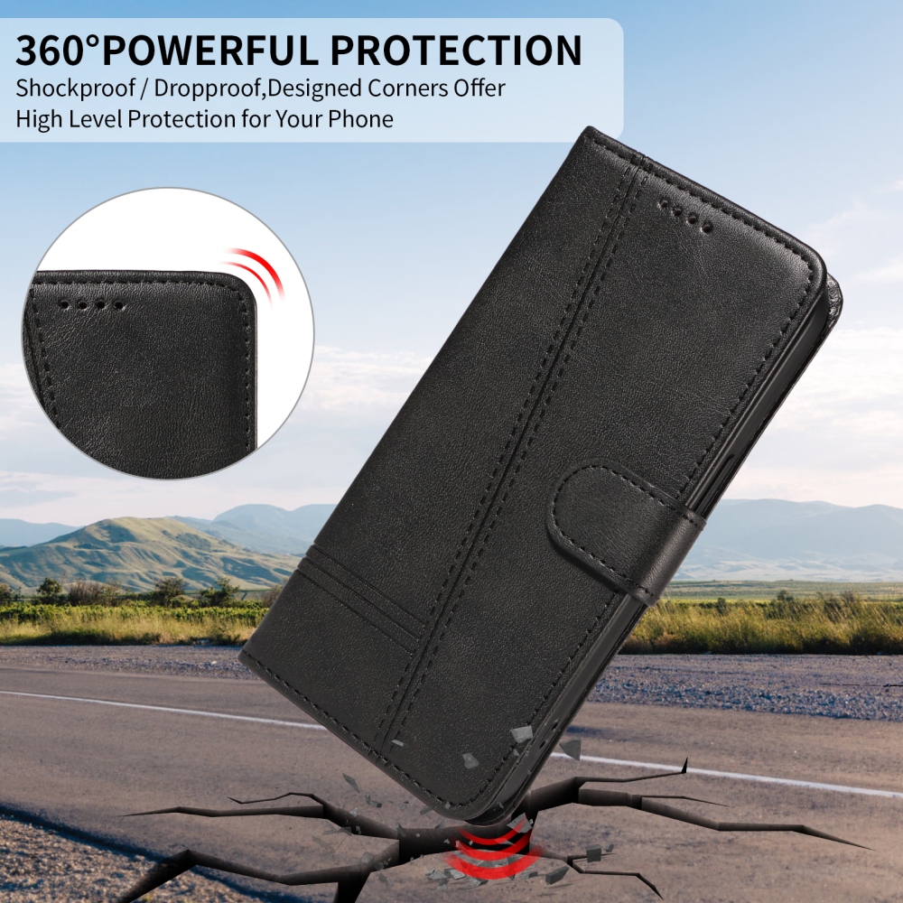 Póló alakú könyvtáska Honor Magic 8 Pro 5G számára - fekete