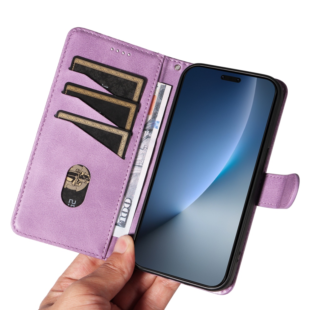 Póló alakú könyvtáska Honor Magic 8 Pro 5G számára - világos lila