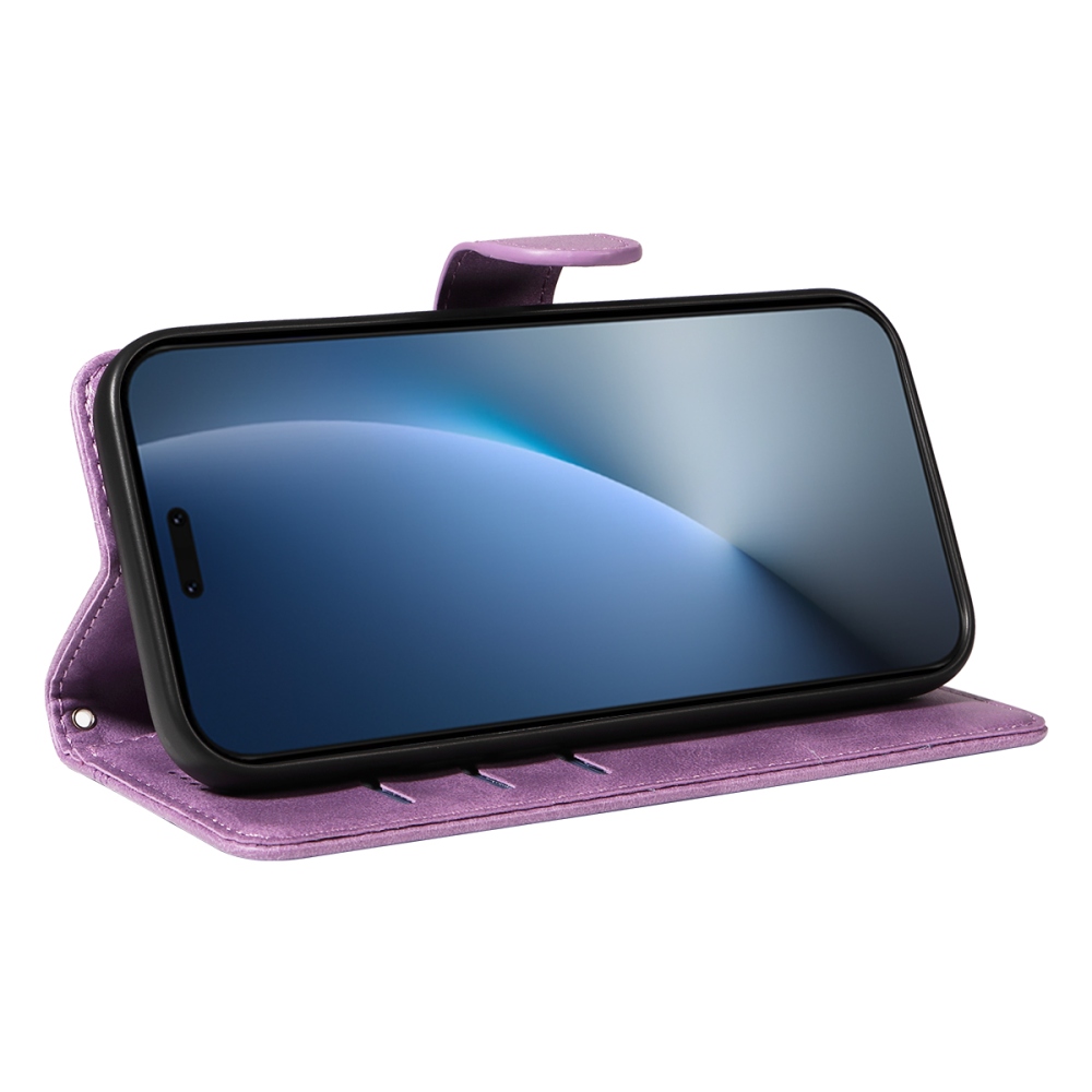 Póló alakú könyvtáska Honor Magic 8 Pro 5G számára - világos lila